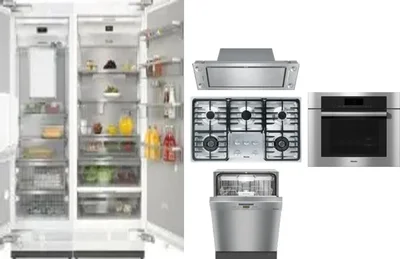 6 Piece Package Includes Refrigerator, Freezer, Cooktop, Wall Oven, Hood And Dishwasher