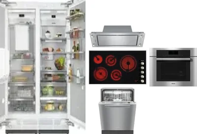 6 Piece Package Includes Refrigerator, Freezer, Cooktop, Wall Oven, Hood And Dishwasher
