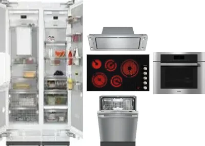 6 Piece Package Includes Refrigerator, Freezer, Cooktop, Wall Oven, Hood And Dishwasher