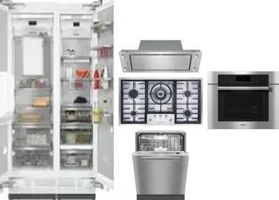 6 Piece Package Includes Refrigerator, Freezer, Cooktop, Wall Oven, Hood And Dishwasher