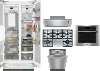 6 Piece Package Includes Refrigerator, Freezer, Cooktop, Wall Oven, Hood And Dishwasher