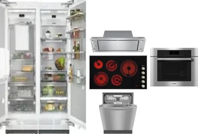 6 Piece Package Includes Refrigerator, Freezer, Cooktop, Wall Oven, Hood And Dishwasher