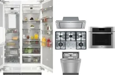 6 Piece Package Includes Refrigerator, Freezer, Cooktop, Wall Oven, Hood And Dishwasher