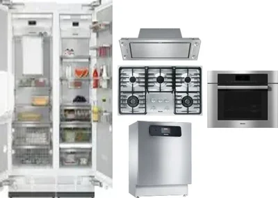 6 Piece Package Includes Refrigerator, Freezer, Cooktop, Wall Oven, Hood And Dishwasher
