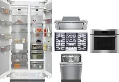 6 Piece Package Includes Refrigerator, Freezer, Cooktop, Wall Oven, Hood And Dishwasher