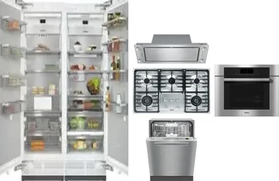 6 Piece Package Includes Refrigerator, Freezer, Cooktop, Wall Oven, Hood And Dishwasher