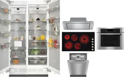 6 Piece Package Includes Refrigerator, Freezer, Cooktop, Wall Oven, Hood And Dishwasher