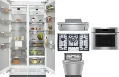 6 Piece Package Includes Refrigerator, Freezer, Cooktop, Wall Oven, Hood And Dishwasher