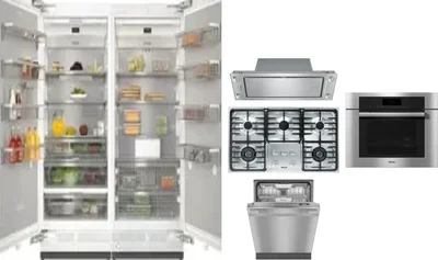 6 Piece Package Includes Refrigerator, Freezer, Cooktop, Wall Oven, Hood And Dishwasher