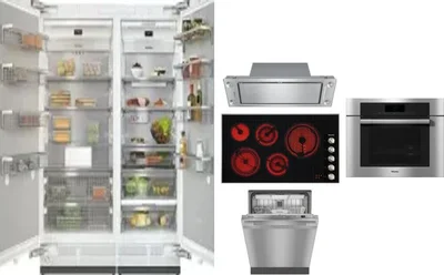 6 Piece Package Includes Refrigerator, Freezer, Cooktop, Wall Oven, Hood And Dishwasher
