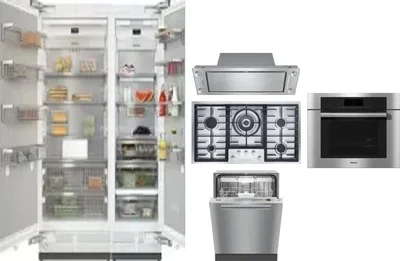 6 Piece Package Includes Refrigerator, Freezer, Cooktop, Wall Oven, Hood And Dishwasher