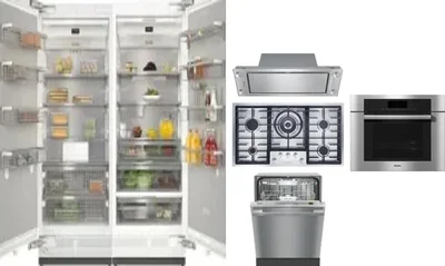 6 Piece Package Includes Refrigerator, Freezer, Cooktop, Wall Oven, Hood And Dishwasher