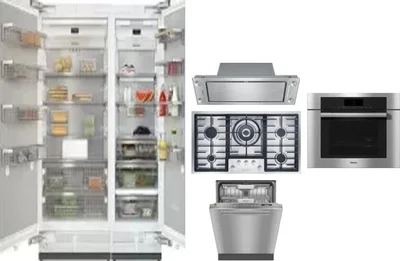 6 Piece Package Includes Refrigerator, Freezer, Cooktop, Wall Oven, Hood And Dishwasher
