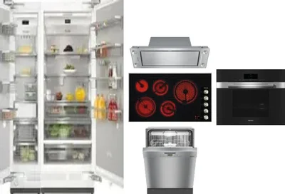 6 Piece Package Includes Refrigerator, Freezer, Cooktop, Wall Oven, Hood And Dishwasher