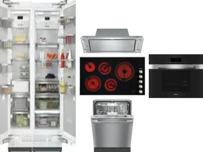 6 Piece Package Includes Refrigerator, Freezer, Cooktop, Wall Oven, Hood And Dishwasher