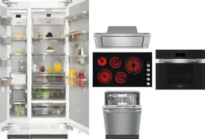 6 Piece Package Includes Refrigerator, Freezer, Cooktop, Wall Oven, Hood And Dishwasher