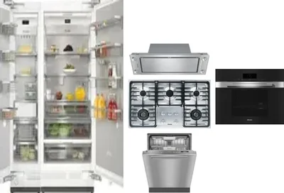 6 Piece Package Includes Refrigerator, Freezer, Cooktop, Wall Oven, Hood And Dishwasher