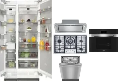 6 Piece Package Includes Refrigerator, Freezer, Cooktop, Wall Oven, Hood And Dishwasher