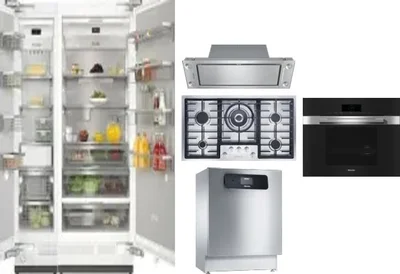 6 Piece Package Includes Refrigerator, Freezer, Cooktop, Wall Oven, Hood And Dishwasher