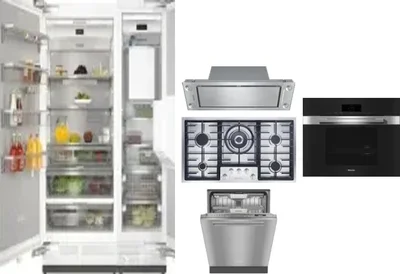 6 Piece Package Includes Refrigerator, Freezer, Cooktop, Wall Oven, Hood And Dishwasher