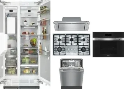 6 Piece Package Includes Refrigerator, Freezer, Cooktop, Wall Oven, Hood And Dishwasher