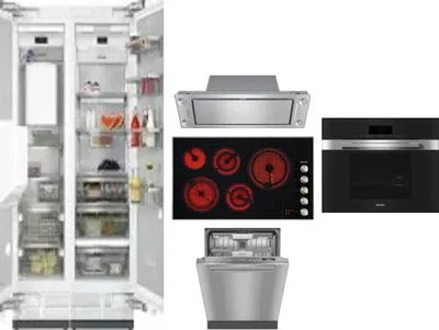 6 Piece Package Includes Refrigerator, Freezer, Cooktop, Wall Oven, Hood And Dishwasher