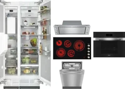 6 Piece Package Includes Refrigerator, Freezer, Cooktop, Wall Oven, Hood And Dishwasher