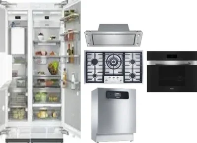 6 Piece Package Includes Refrigerator, Freezer, Cooktop, Wall Oven, Hood And Dishwasher