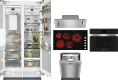 6 Piece Package Includes Refrigerator, Freezer, Cooktop, Wall Oven, Hood And Dishwasher