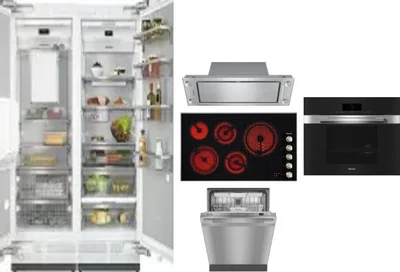 6 Piece Package Includes Refrigerator, Freezer, Cooktop, Wall Oven, Hood And Dishwasher