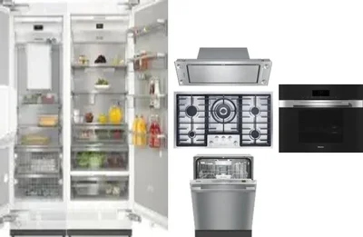 6 Piece Package Includes Refrigerator, Freezer, Cooktop, Wall Oven, Hood And Dishwasher