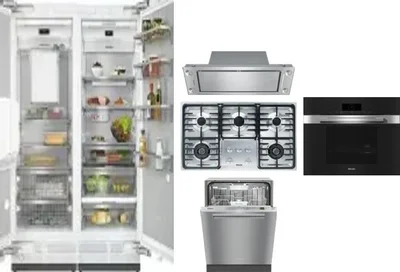 6 Piece Package Includes Refrigerator, Freezer, Cooktop, Wall Oven, Hood And Dishwasher