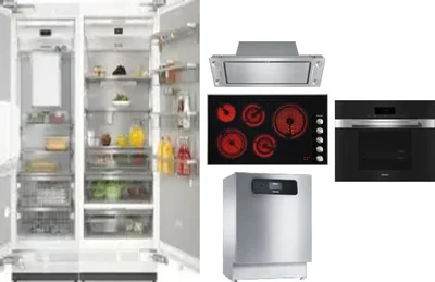 6 Piece Package Includes Refrigerator, Freezer, Cooktop, Wall Oven, Hood And Dishwasher