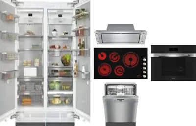 6 Piece Package Includes Refrigerator, Freezer, Cooktop, Wall Oven, Hood And Dishwasher