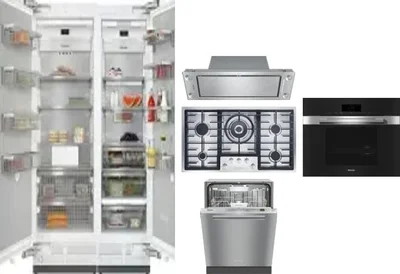 6 Piece Package Includes Refrigerator, Freezer, Cooktop, Wall Oven, Hood And Dishwasher