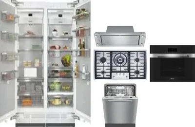6 Piece Package Includes Refrigerator, Freezer, Cooktop, Wall Oven, Hood And Dishwasher