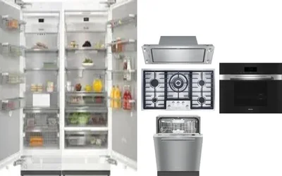 6 Piece Package Includes Refrigerator, Freezer, Cooktop, Wall Oven, Hood And Dishwasher