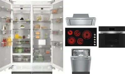 6 Piece Package Includes Refrigerator, Freezer, Cooktop, Wall Oven, Hood And Dishwasher