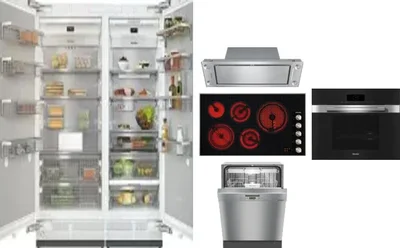 6 Piece Package Includes Refrigerator, Freezer, Cooktop, Wall Oven, Hood And Dishwasher