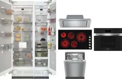 6 Piece Package Includes Refrigerator, Freezer, Cooktop, Wall Oven, Hood And Dishwasher