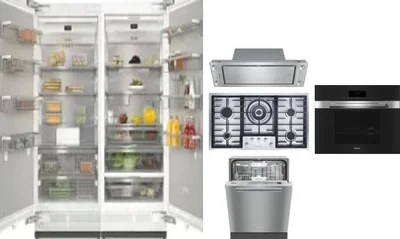 6 Piece Package Includes Refrigerator, Freezer, Cooktop, Wall Oven, Hood And Dishwasher