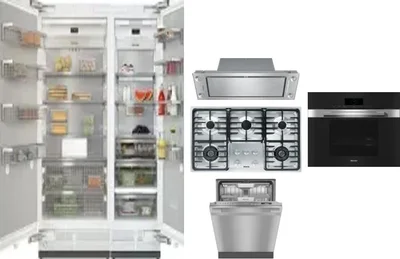 6 Piece Package Includes Refrigerator, Freezer, Cooktop, Wall Oven, Hood And Dishwasher