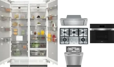 6 Piece Package Includes Refrigerator, Freezer, Cooktop, Wall Oven, Hood And Dishwasher
