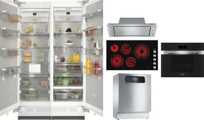 6 Piece Package Includes Refrigerator, Freezer, Cooktop, Wall Oven, Hood And Dishwasher