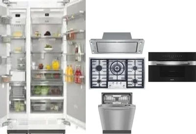 6 Piece Package Includes Refrigerator, Freezer, Cooktop, Wall Oven, Hood And Dishwasher
