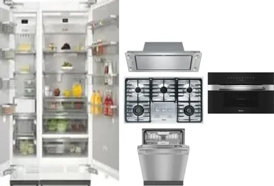 6 Piece Package Includes Refrigerator, Freezer, Cooktop, Wall Oven, Hood And Dishwasher