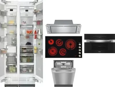6 Piece Package Includes Refrigerator, Freezer, Cooktop, Wall Oven, Hood And Dishwasher
