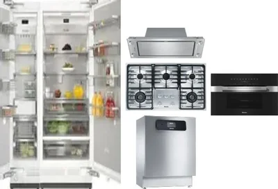 6 Piece Package Includes Refrigerator, Freezer, Cooktop, Wall Oven, Hood And Dishwasher
