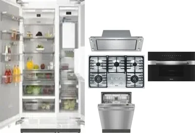 6 Piece Package Includes Refrigerator, Freezer, Cooktop, Wall Oven, Hood And Dishwasher