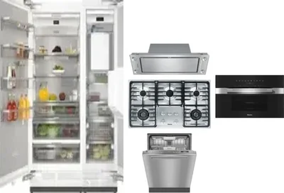 6 Piece Package Includes Refrigerator, Freezer, Cooktop, Wall Oven, Hood And Dishwasher